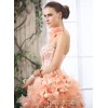 Capri - High Low Feathered Wedding Gown